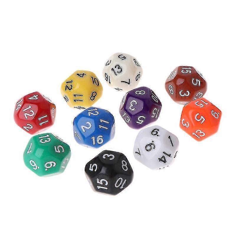 10pcs 16 Sided Dice D16 Polyhedral Dices For Table Games Zekai