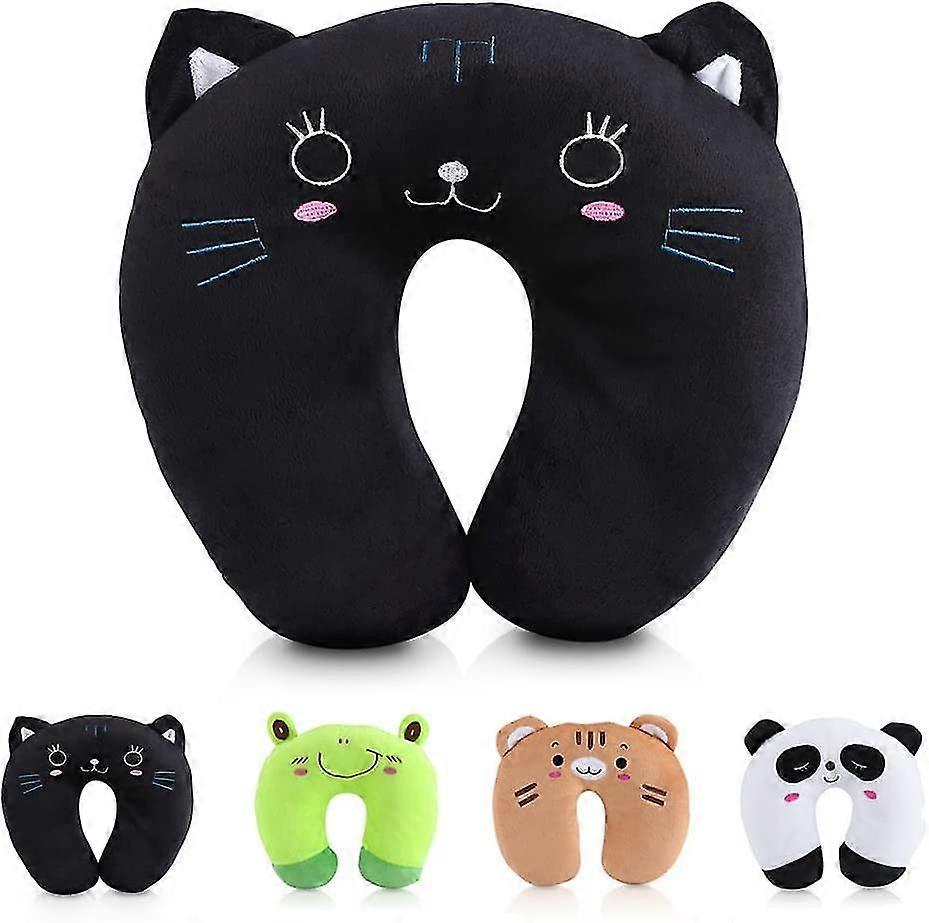 Sleeping Animal Shape Travel Pillow Neck Pillow Cushion U Pillow Cushion Black Cat