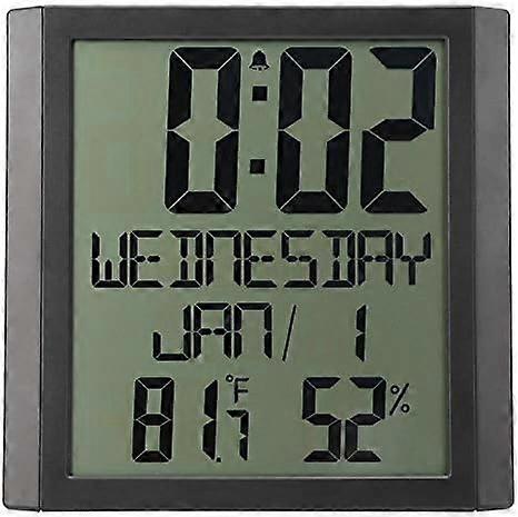 TS-8608 Multifunctional Electronic Wall Clock Household Temperature and Humidity Meter