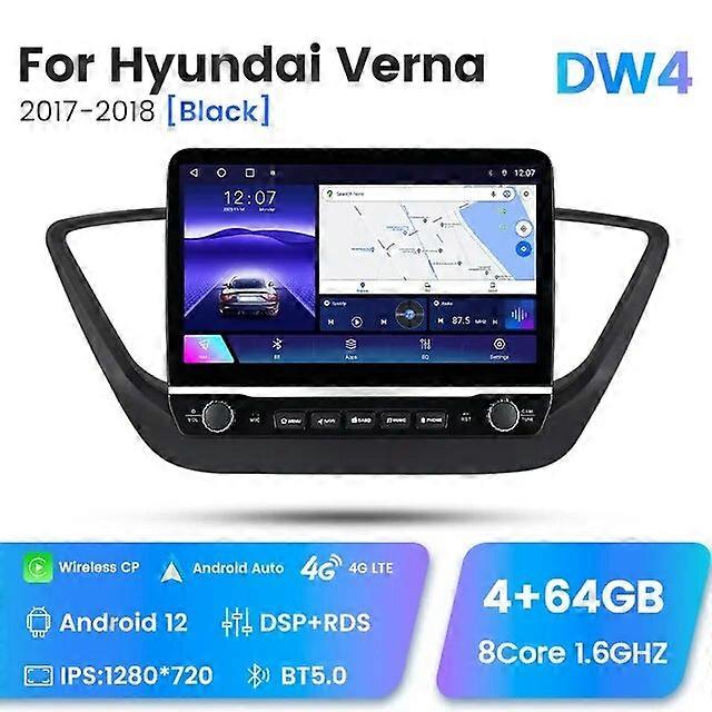 Android 12 All In One Sistemi Intelligenti Autoradio Navigazione Multimediale per HYUNDAI Solaris Verna Accent 2017 2018 2019 2020