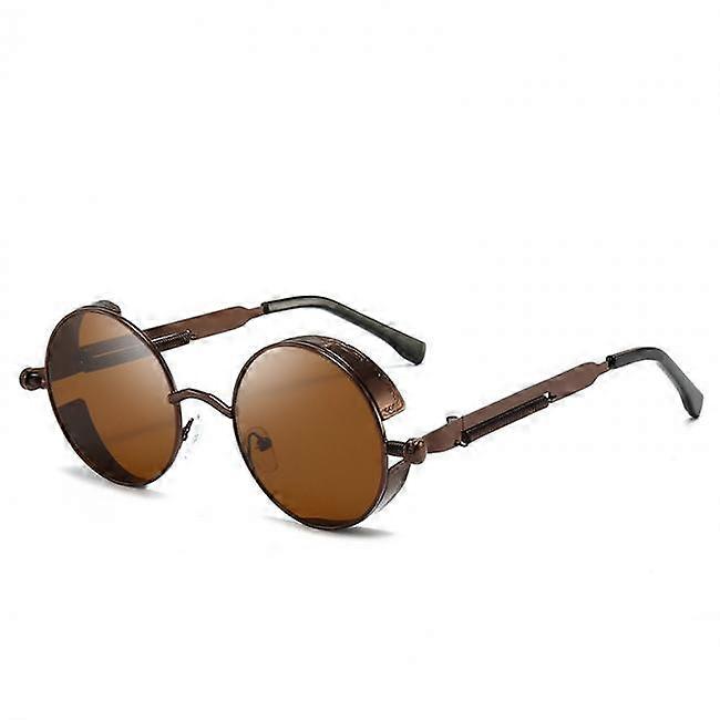 Retro Round Round Polarized Steampunk Sunglasses Men Women UV400 Protection