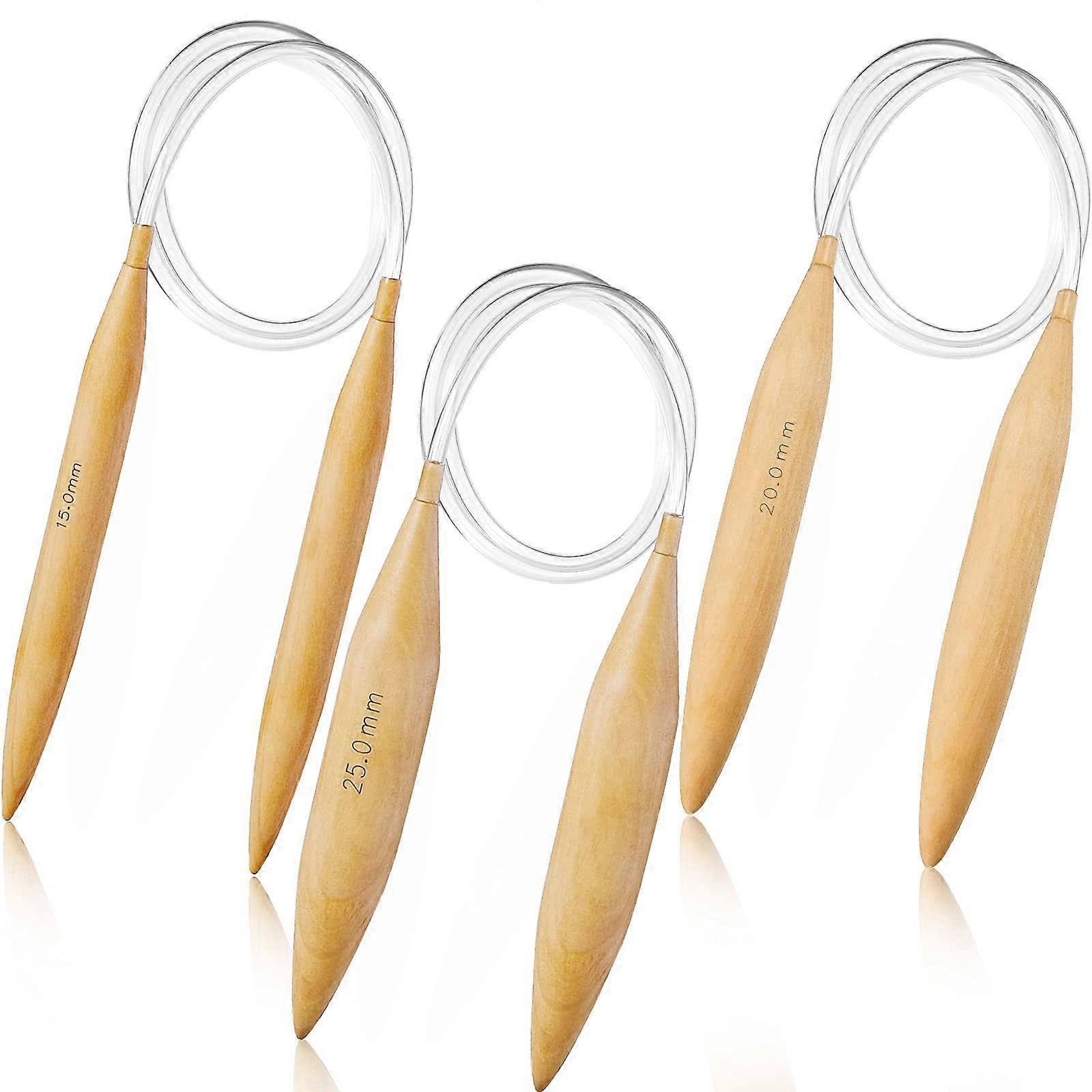 Bamboo Circular Knitting Needles Set Oversize Circular Knitting Needles Jumbo Needles for Chunky Ya