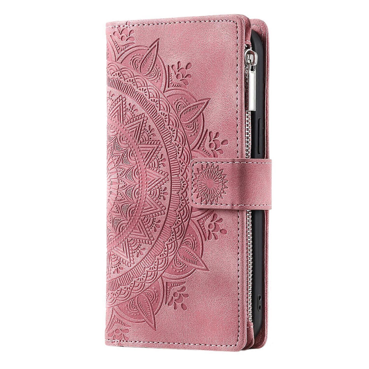 Multi-Card Totem Zipper Case For iPhone 15 Pro Max
