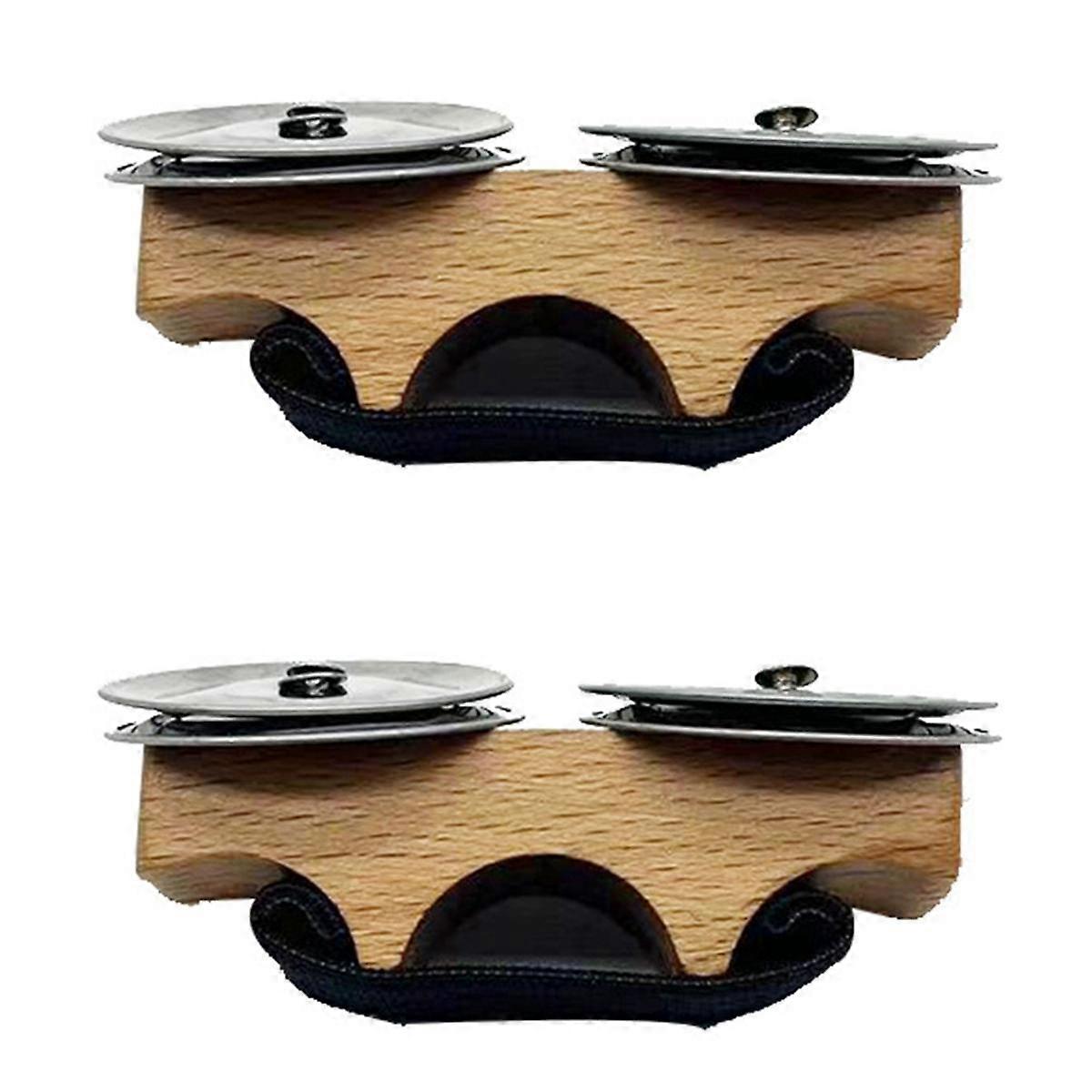 Wood Color Finger Bells, Percussion Accessories for Cajon, Djembe, Kangaroo Drum