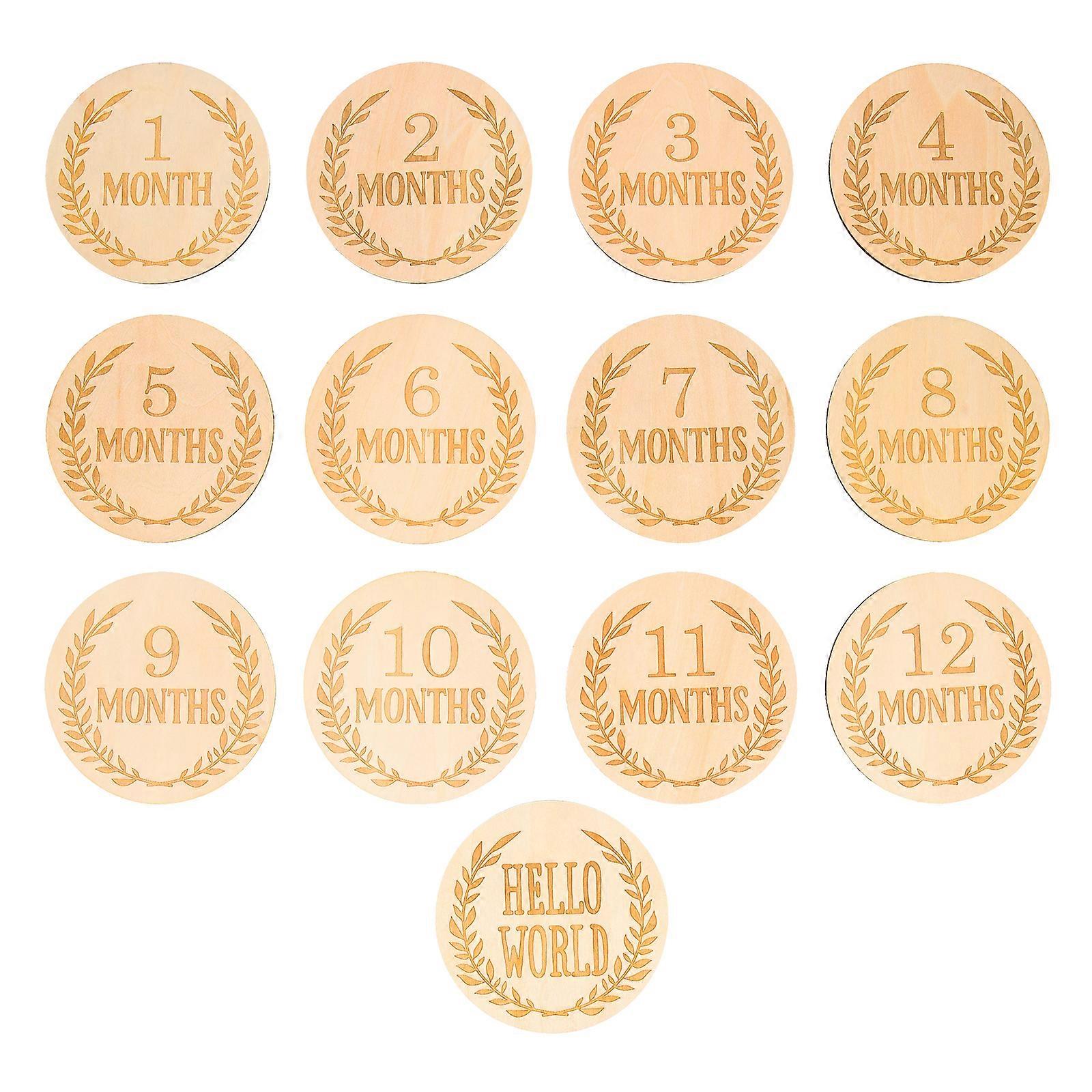 13 Pcs Kit Bébé En Bois Jalon Signe De Faire-Part De Naissance Signe Bébé Faire-Part Cartes