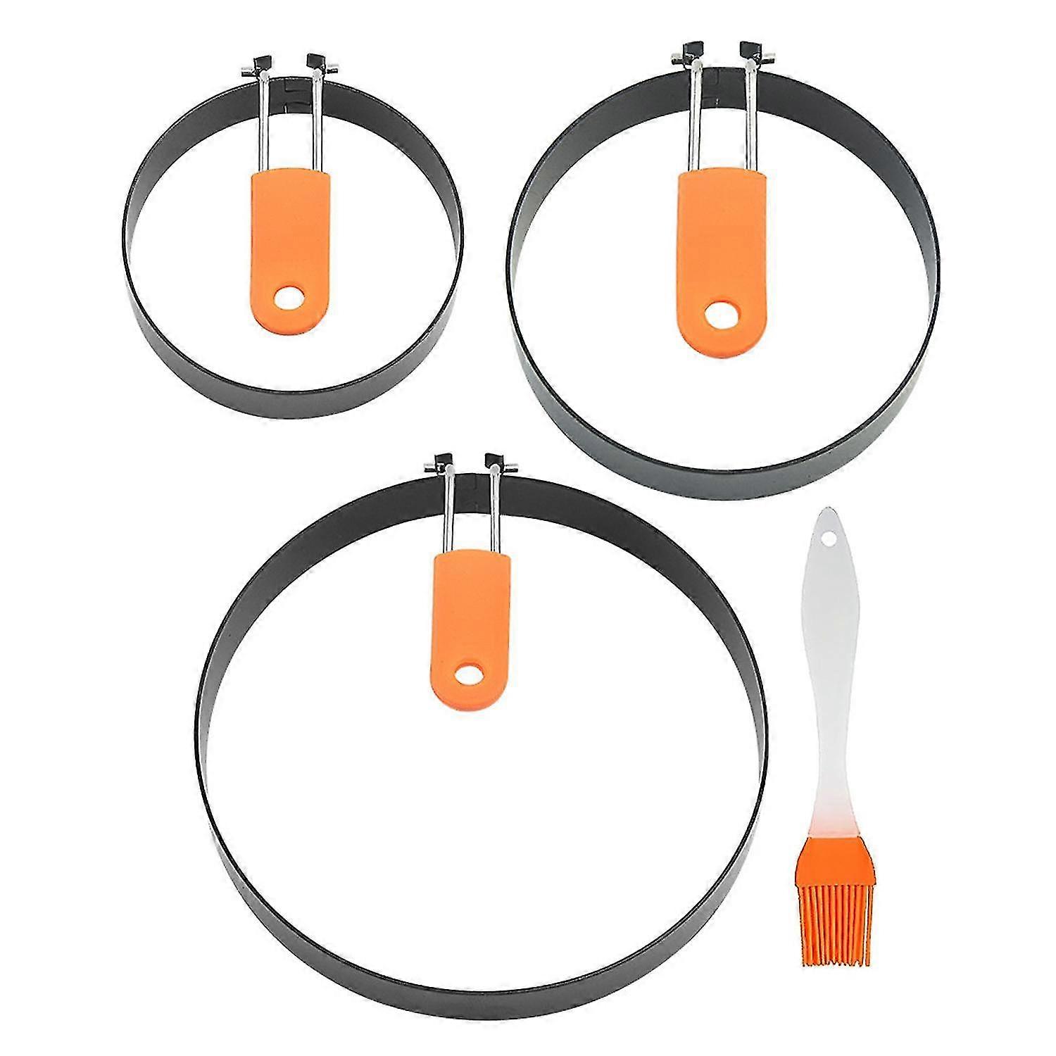 1 Set Fried Egg Mold Round Shape Different Sizes Food Grade Stainless High Temperature Resistant Non