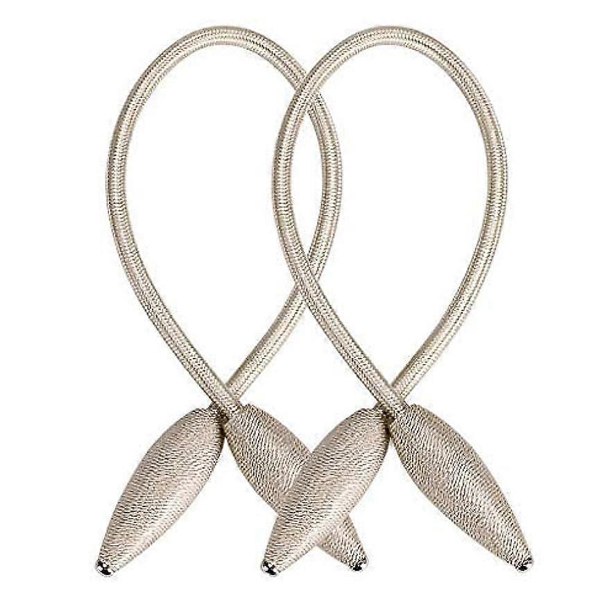 2 Pieces Beige Curtain Tiebacks hooks Hand Knitting Window Holdbacks Holder - DIY Creative Random Modelling European Style Curtain Ropes Drape, Wheat 