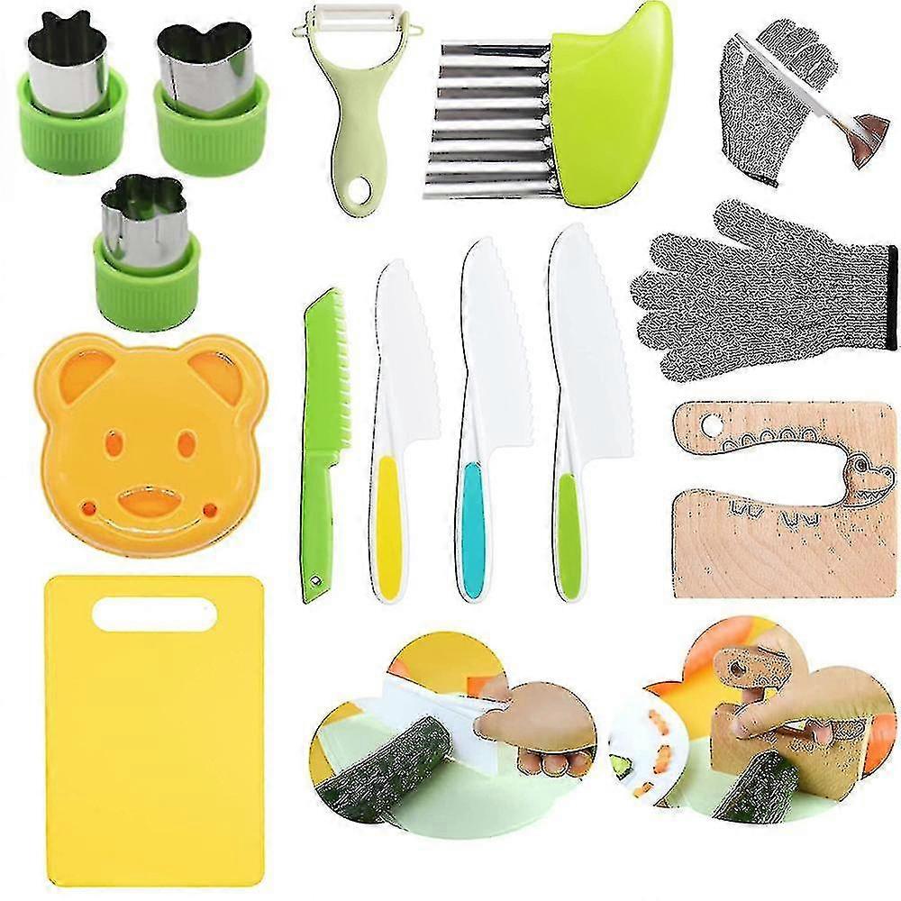 調理のための13部分の木製キッズナイフ、野菜フルーツを切る子供用ナイフ