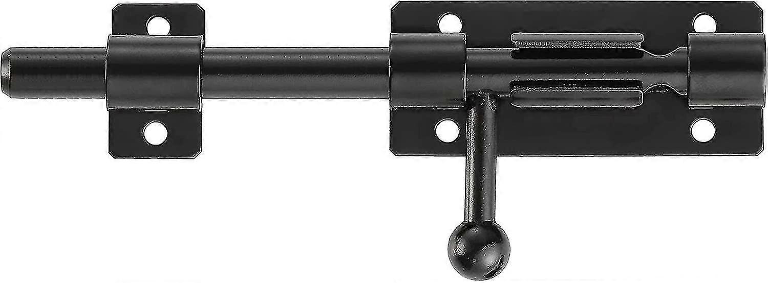 الثقيلة الشريحة بوابة مزلاج الترباس قفل باب السلامة مع ثقب قفل ، 304 الفولاذ المقاوم للصدأ ماتي أسود ، 6 بوصة 160 مم طول ، 14 مم ضياء. (8 بوصة (200 مم)