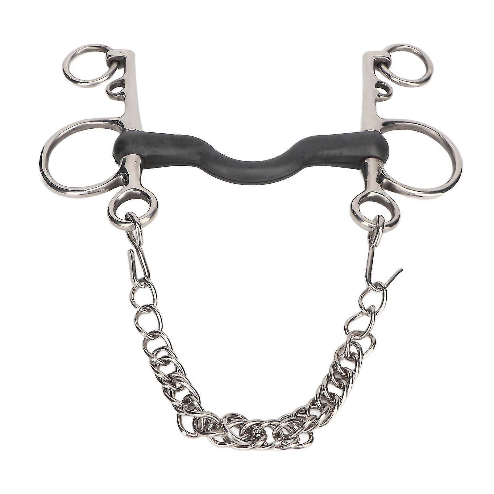 Stainless Steel Rubber Equine Snaffle Bit Comfort Fit Rustproof 135mm