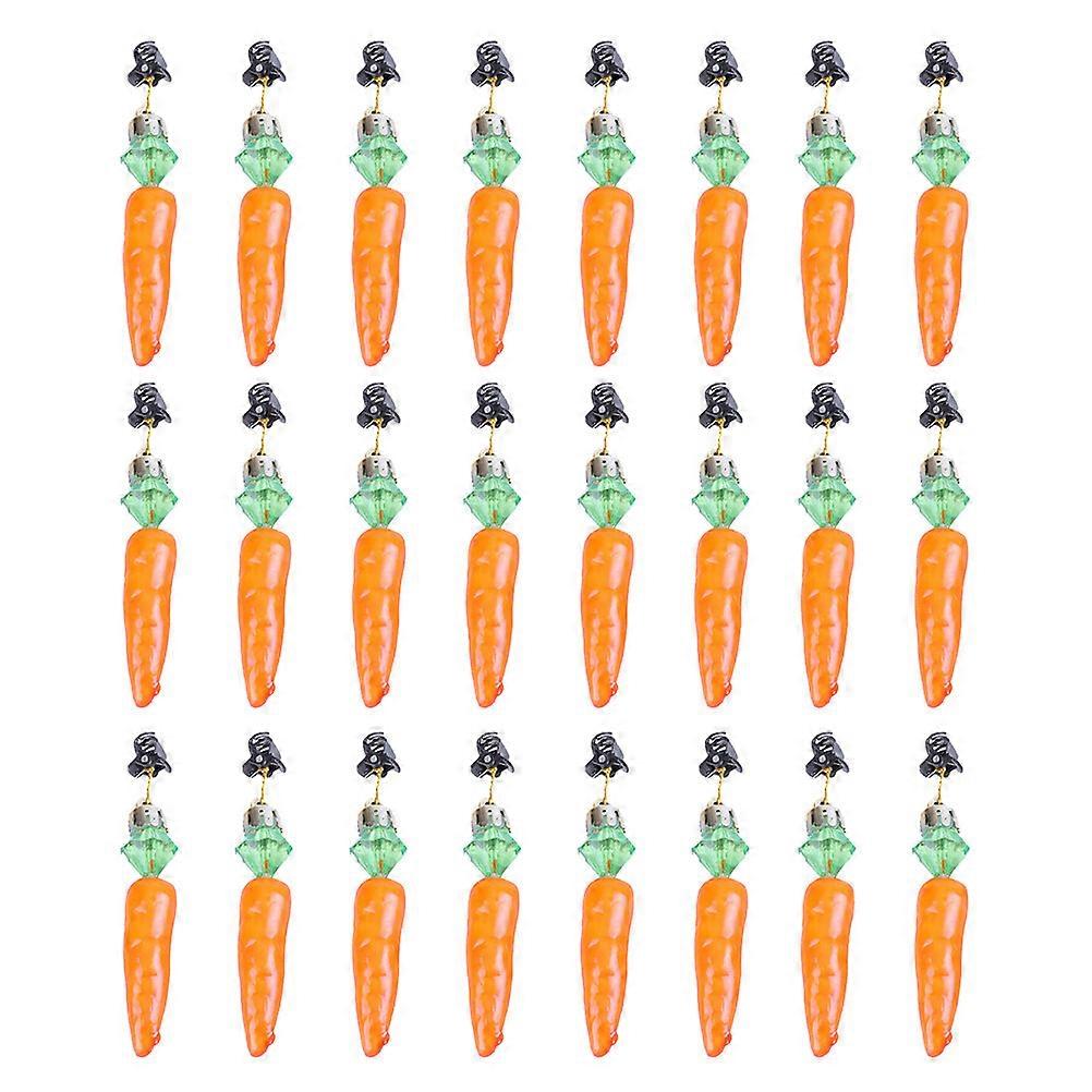 24pcs Beard Ornaments Small Carrot Shape Beard Clips Easter Hanging Decors