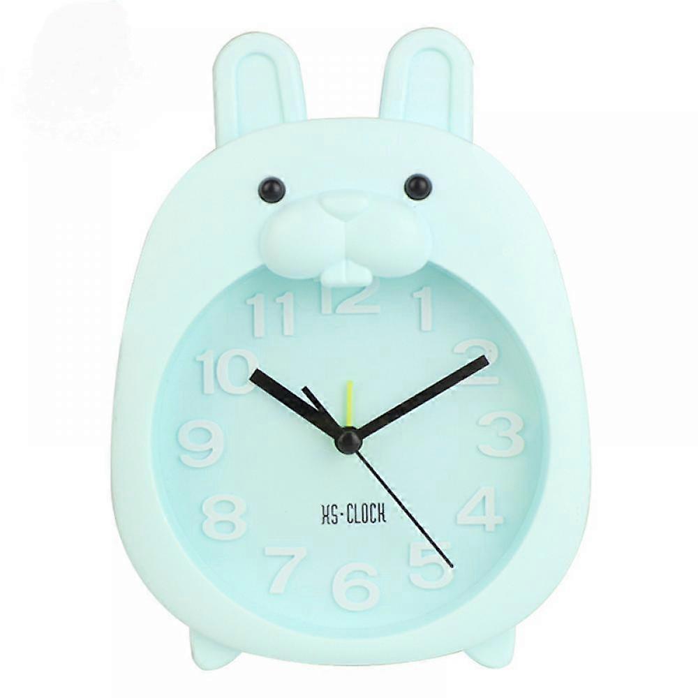 Children's Alarm Clock, Cartoon Alarm Clock Little Rabbit Alarm Clock , Student Children's Home Decoration Desktop Clock(Blue)