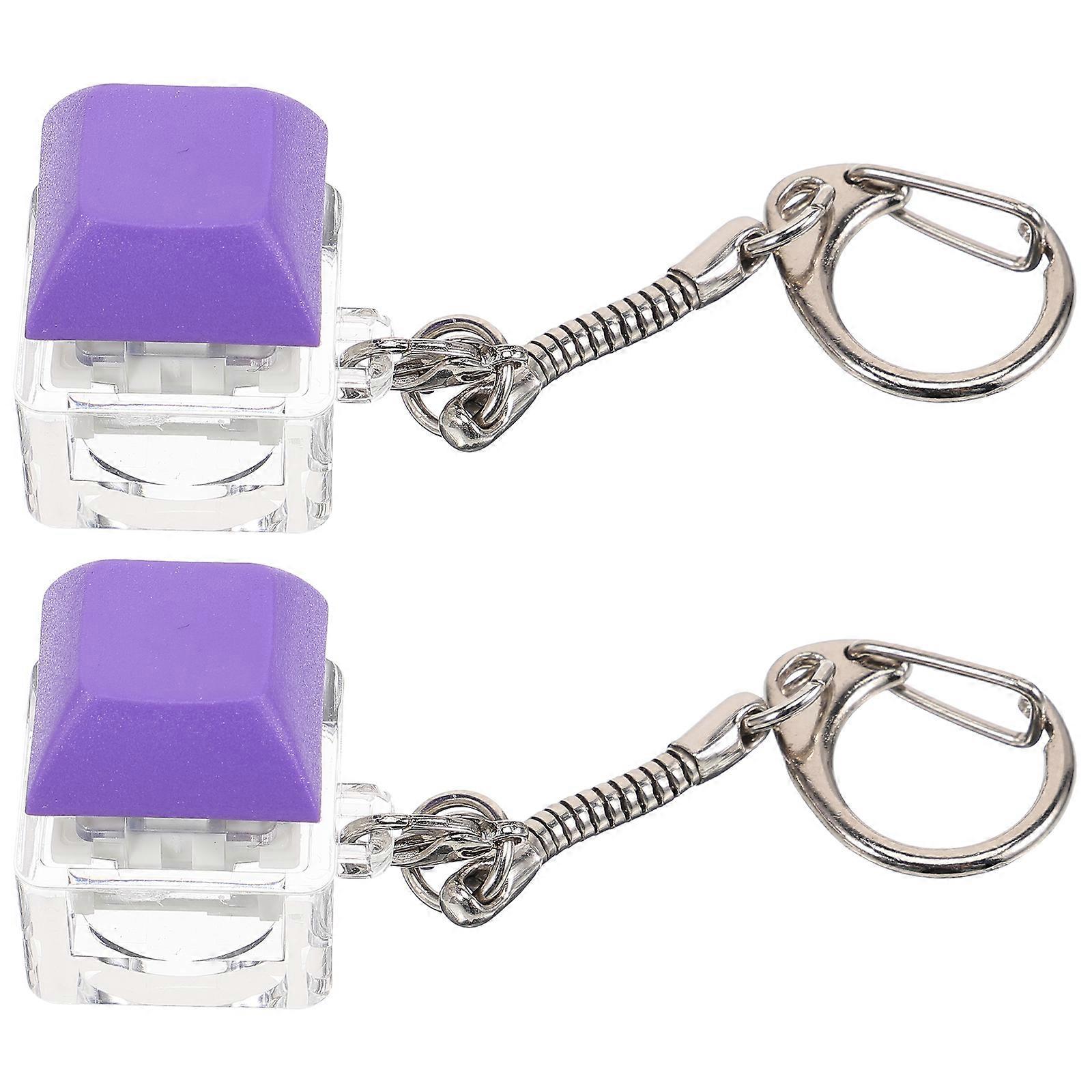 2pcs Keyboard Key Chain Keyboard Key Pendant Key Ring Decor Purse Funny Decoration