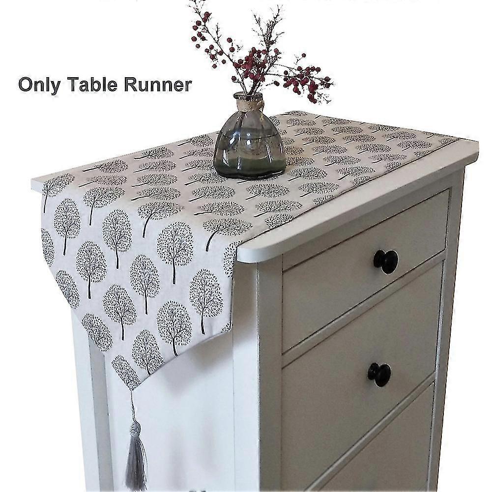 Modern Cotton Linen Table Runner Classic Bedding Mat Dining Room Home