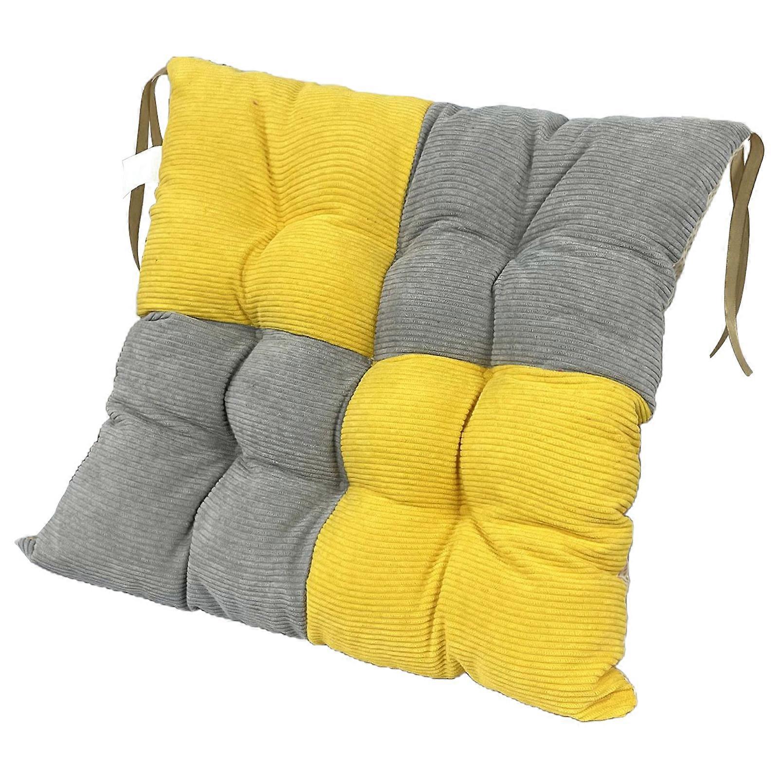 Stitching Cushion Colorblock Padded Thickened Soft Non-Slip Elastic Square Splicing Chair Cushion Home Kitchen Office Patio Seat Pad Sofa Decorative T