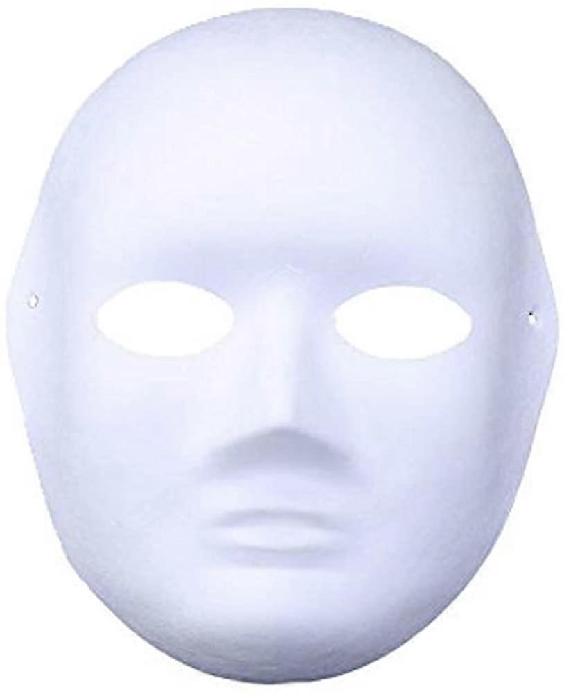 Hand-Painted Female Face Mask - DIY White Pulp Blank Mask for Optimal Customization