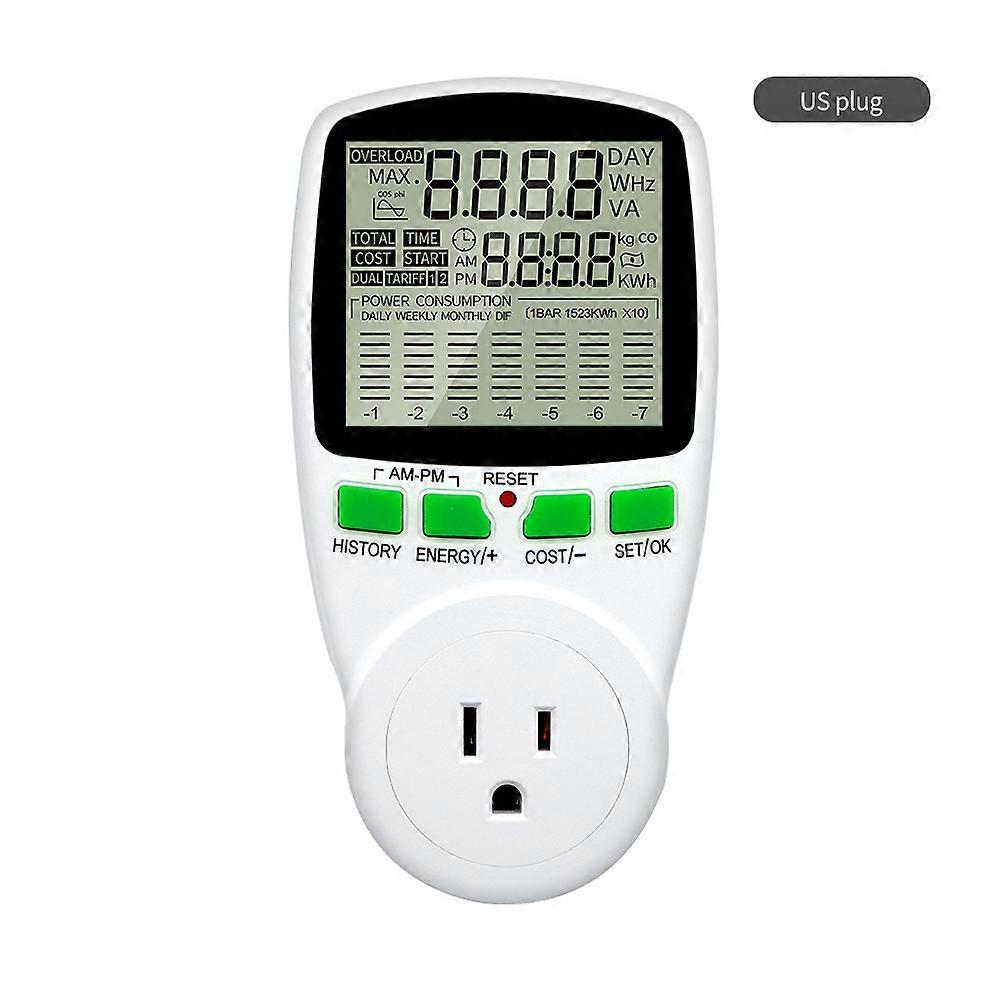 Electricity Power Meter Wattmeter LCD Energy Meter Socket Electric Tester FR US UK AU BR Measuring Outlet Power Analyzer