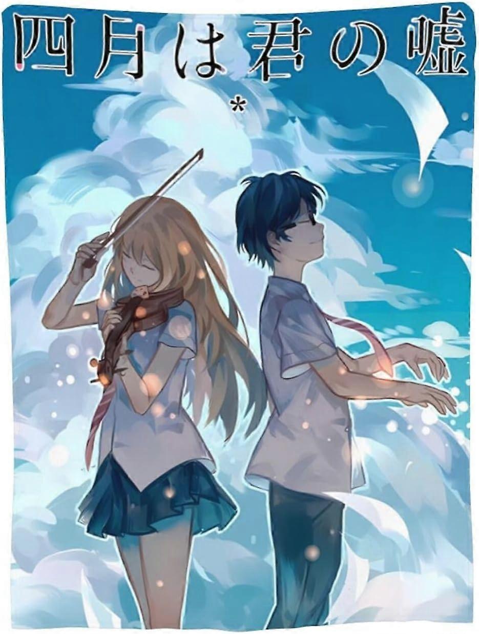 Anime Your Lie in April Cobertor Cobertor Macio Cobertor Leve Quente para Cama Sofá Quarto Sofá Decoração