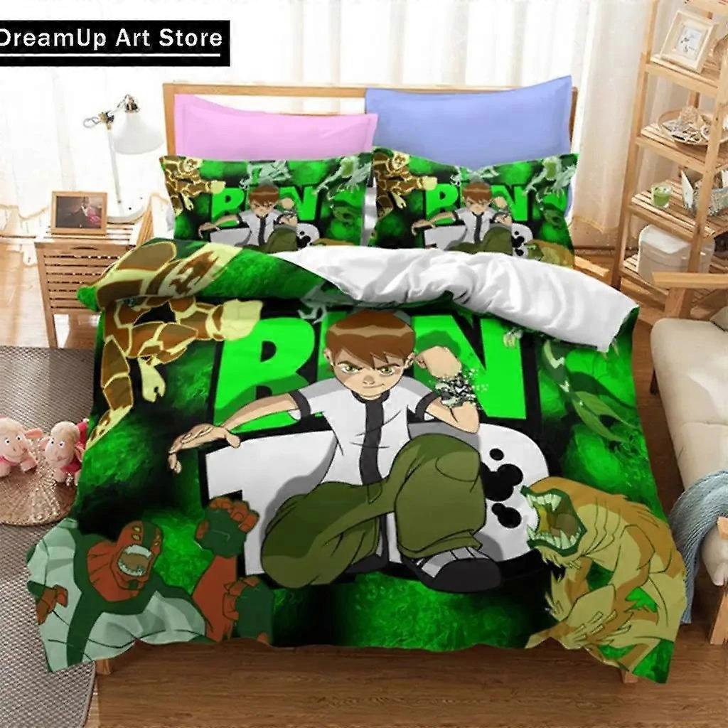 a3214 Lençóis Ben Alien Force Teenage Hacker Conjunto de Cama Bonito Capa de Cama Capa de Cama Com Fronha Conjunto de Cama de 3 Peças (1 Capa de Edredom + 2 Travesseiros