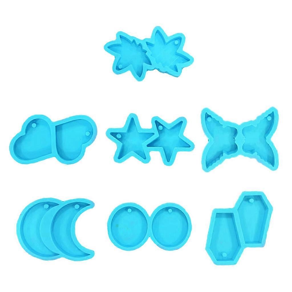 Earring Resin Round Pentagram Moon Mold Used for Resin Casting Jewelry Making