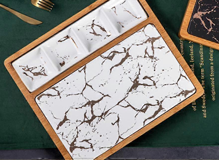 plate snack square service creative pizza ceramic marble restaurant