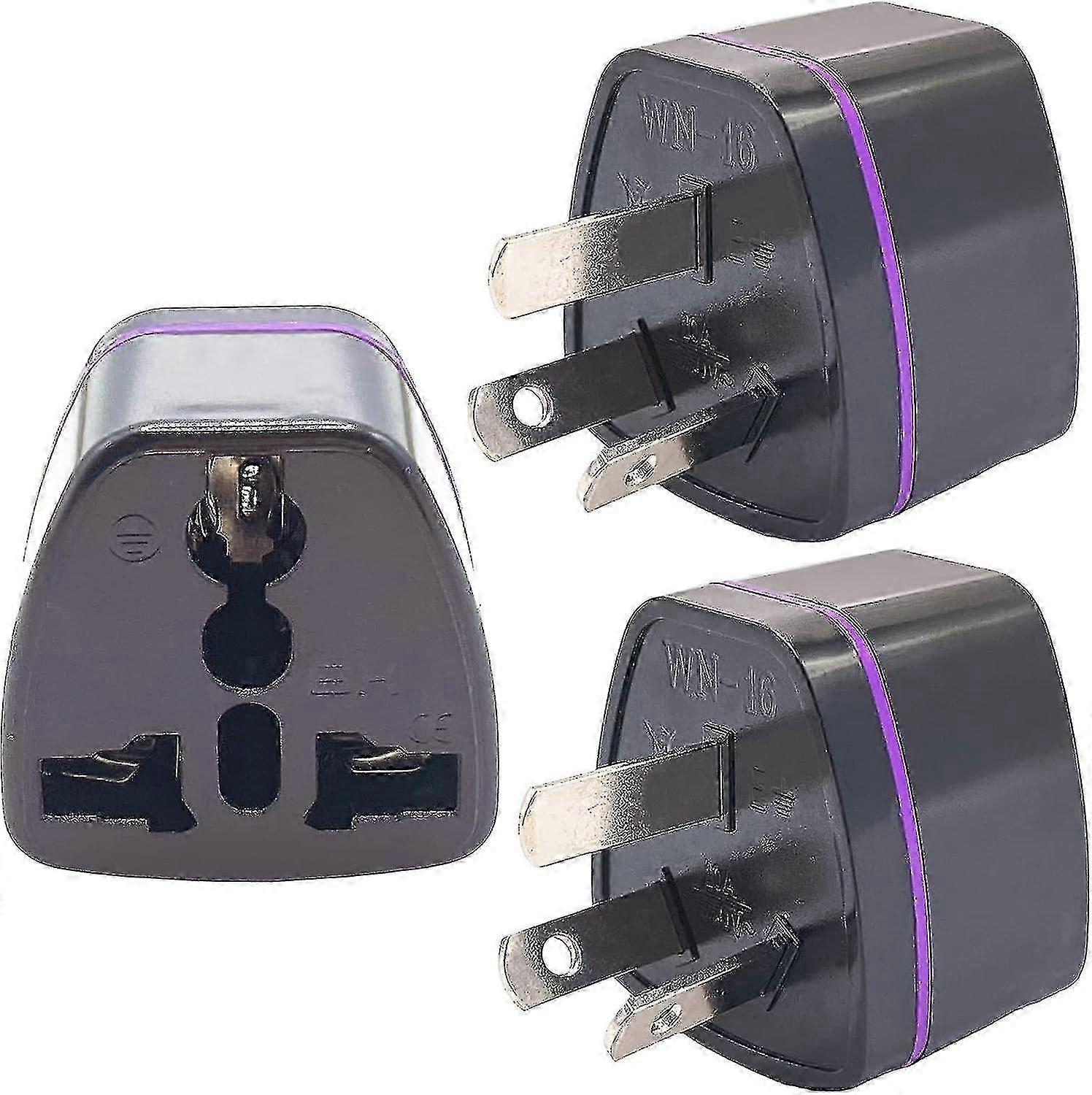 (3 Pack) Australia New Zealand Travel Adapter - Type I Plug, 3 Prong To 3 Prong Universal Outlet - JA