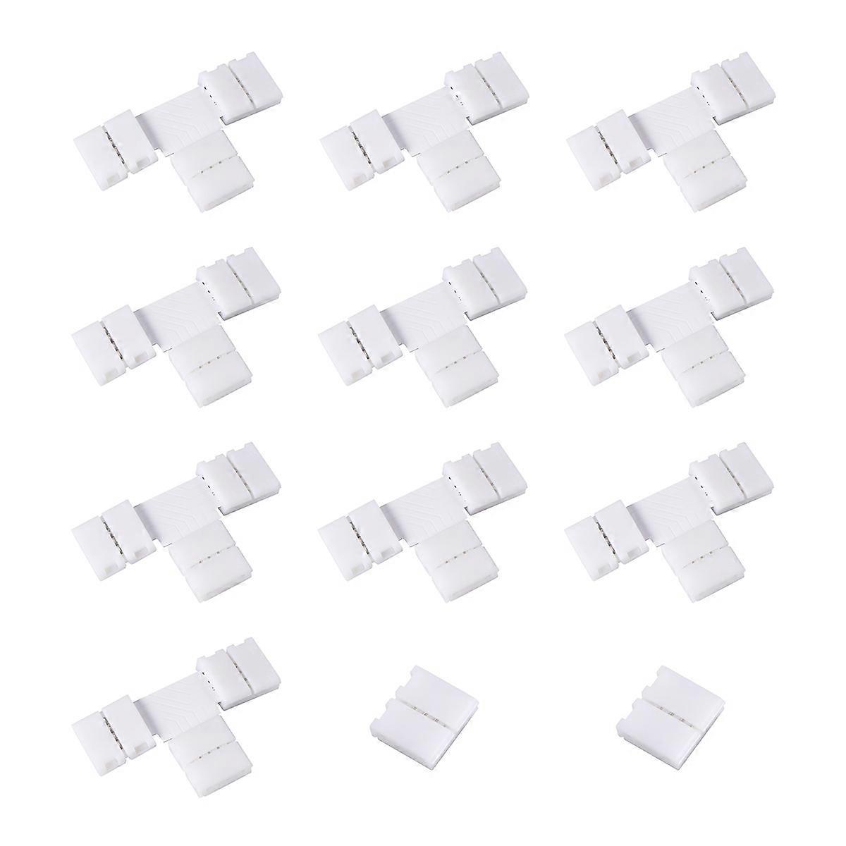 10 Pcs LED Light Strip Corner Connector Angle Corner Connector LED Light Tape Strip LED Strip Light T Shape Connectors 4 Pin
