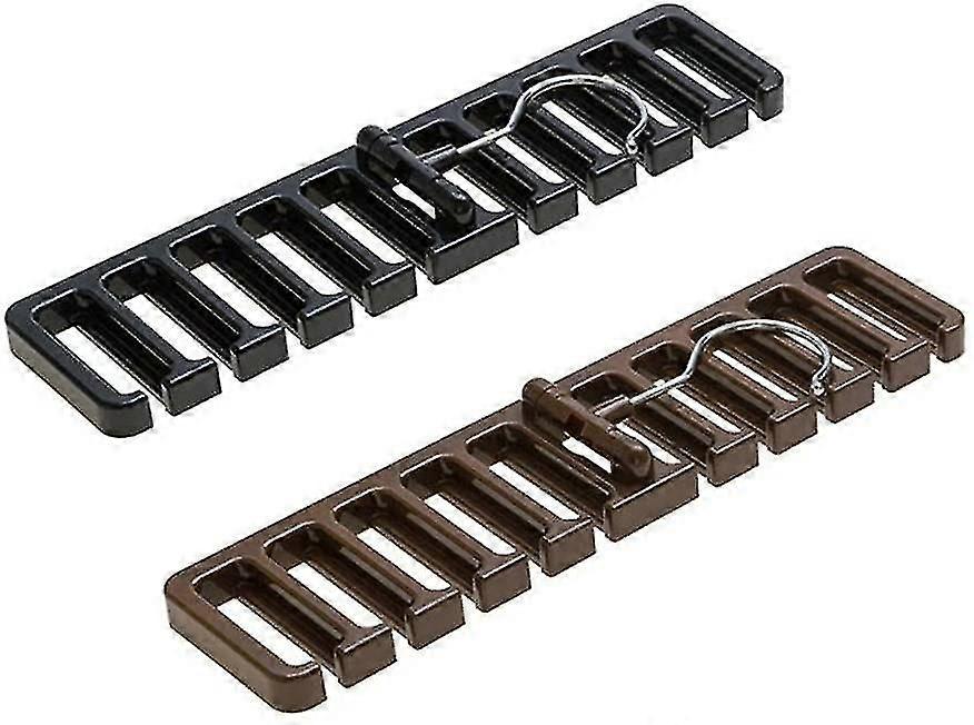 Bæltebøjle, bindebøjle, skabsbæltekroge, bælte og bindeopbevaringsstativ (2 stk., sort, brun)