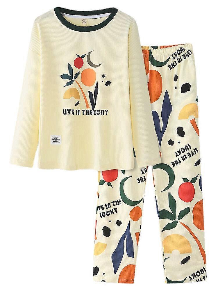 Women's Graphic Letter Print Ribbed Pullover Pajama Set With Elastic Waist And Pockets