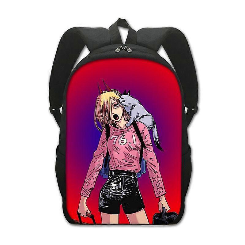 i195 chainsaw man cartoon backpack Chainsaw Man Creative polyester comfortable backpack around ztT195