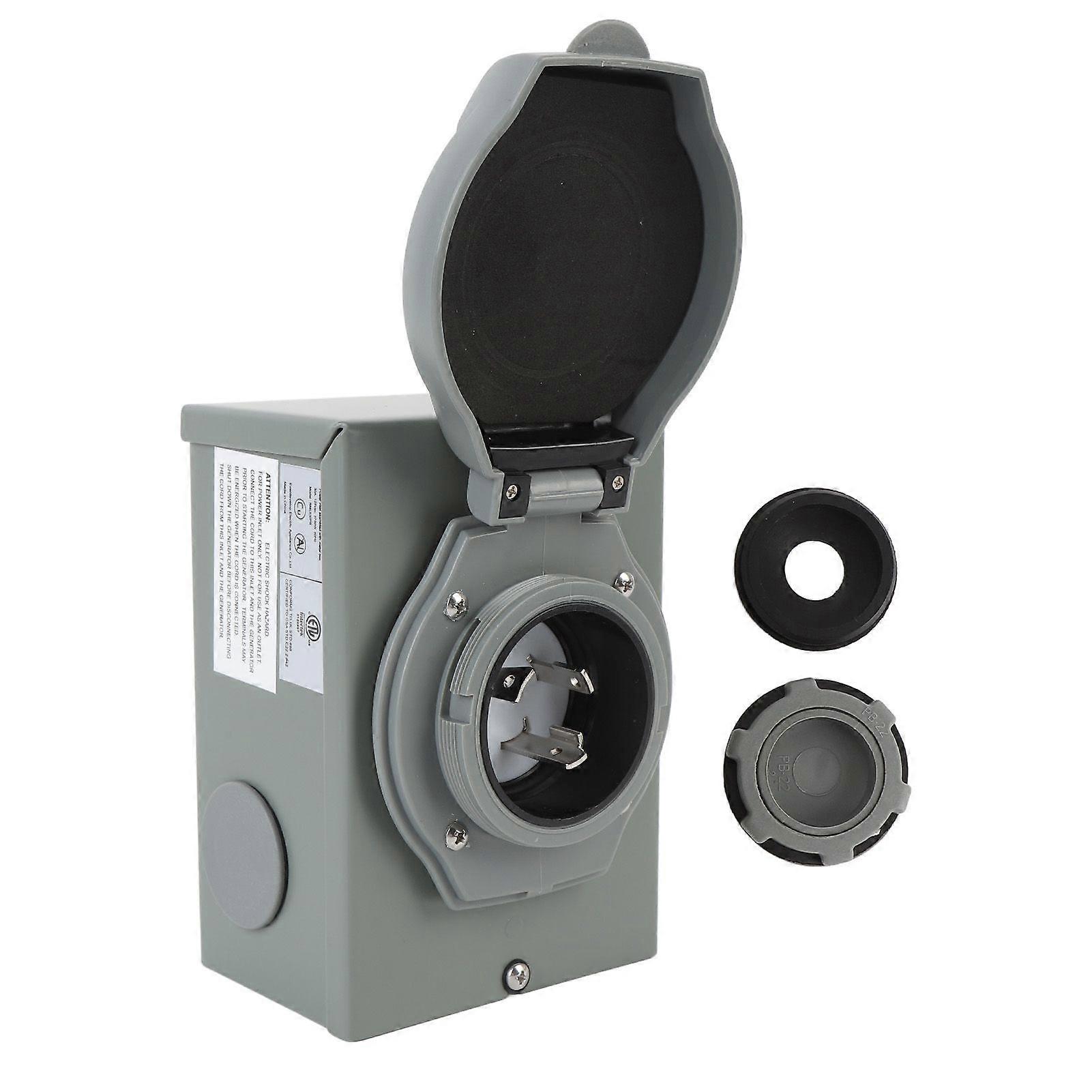 Generator Inlet Box 30A 125V 3750W 60 Hz NEMA L5 30P Strong Performance for RV Trailer Motorhome Outdoor Use MK7021