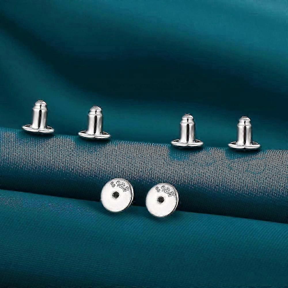 3 Pair Plated White Gold Earring Backs Earring Backs OZX