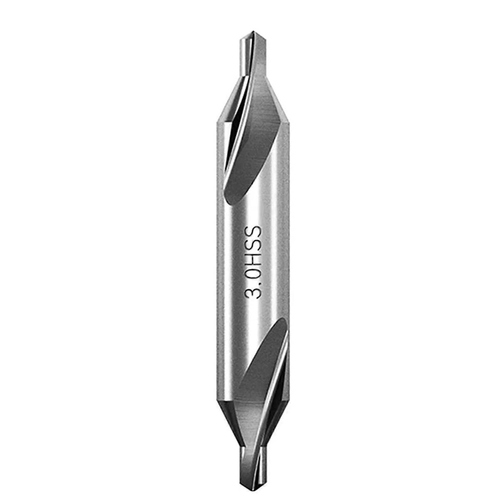 High Speed Steel Center Drill Bit, 60-Degree Angle, 3mm x 49mm, For Lathe Work