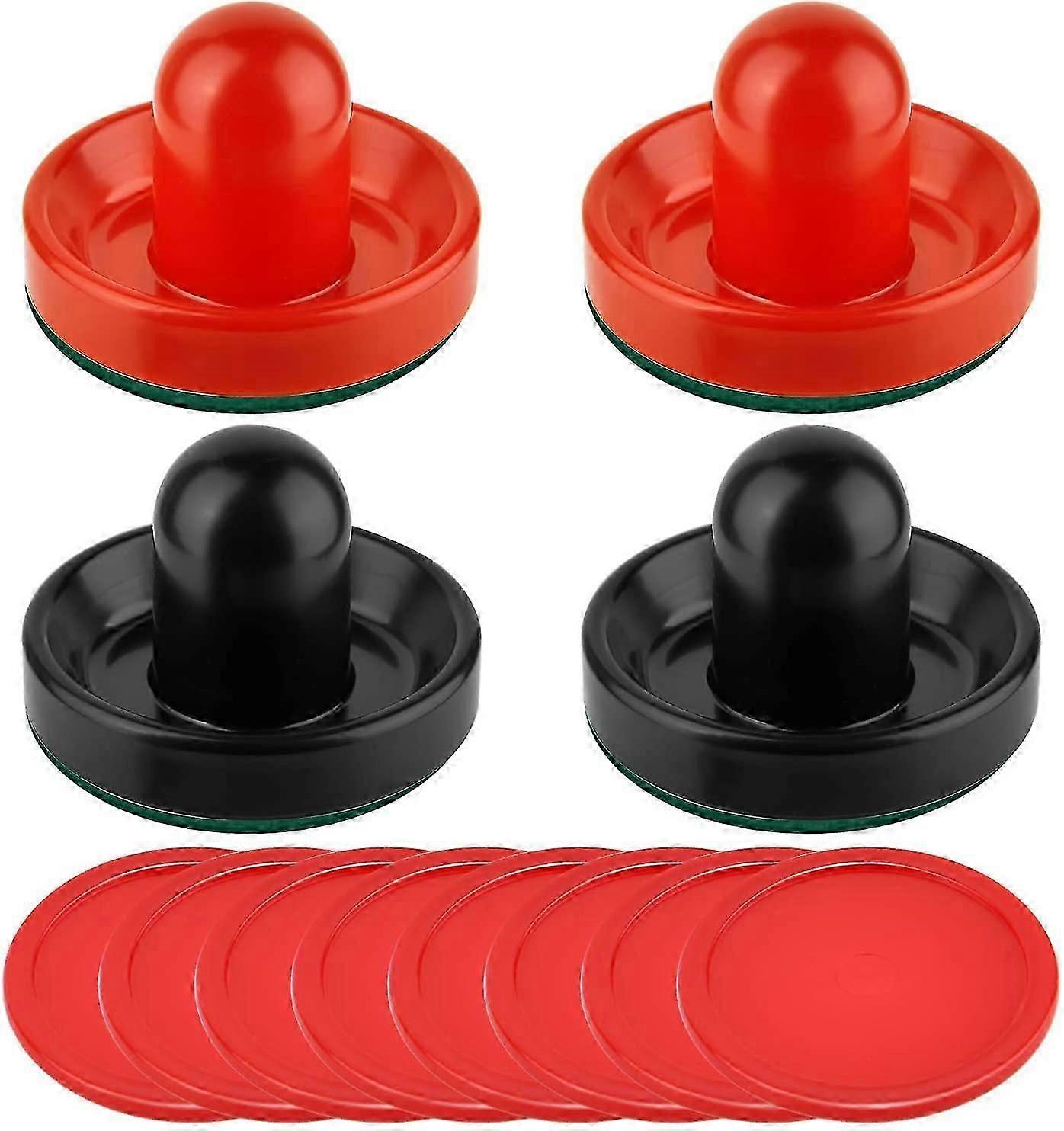 Air Hockey Thruster and Red Air Hockey, Goal Handle Racket Replacement Accessories for Game Table (4 Strikers, 8 Hockey Pack)
