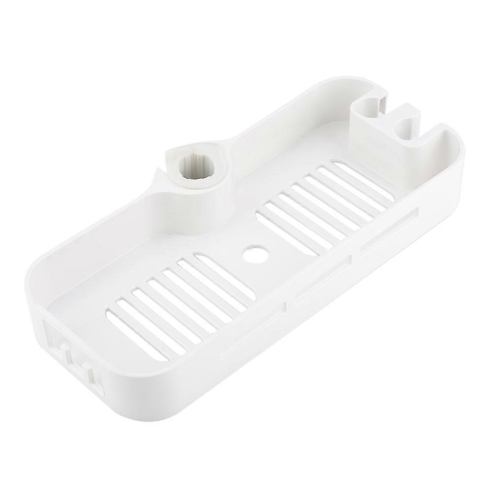 Single Tier Adjustable Bathroom Storage Rack Shelf With Shower Head Holder And Shampoo Towel Tray