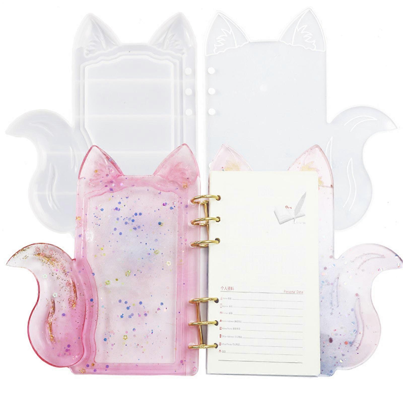 Silicone Notebook Mold Journal Crafting Moulds Fox Notebook Epoxy Mold Reusable Craft Mold Easy to Clean for Notebook