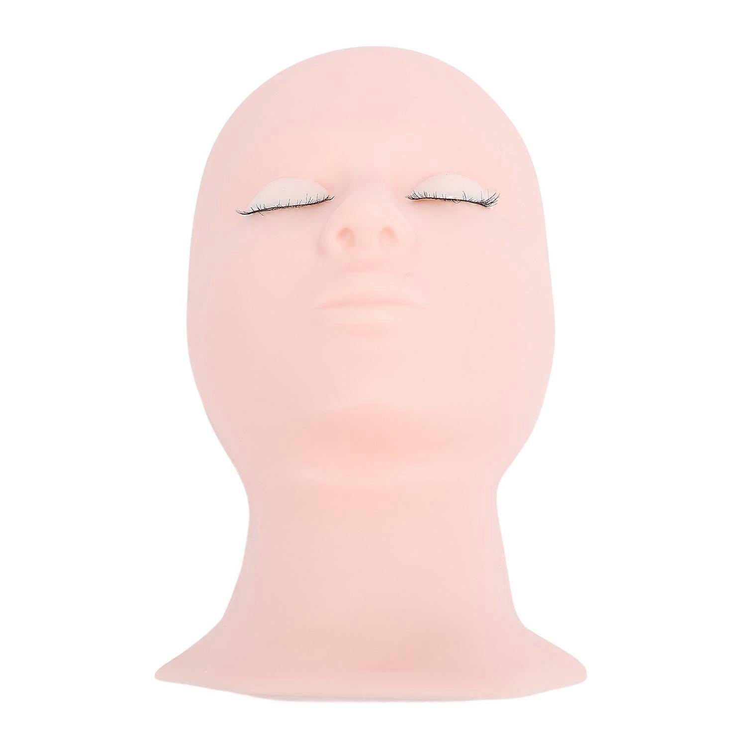 Lash Mannequin Head with Replaced Eyelids Soft Touch Silicone Eyelash Practice Mannequin Head for Ma