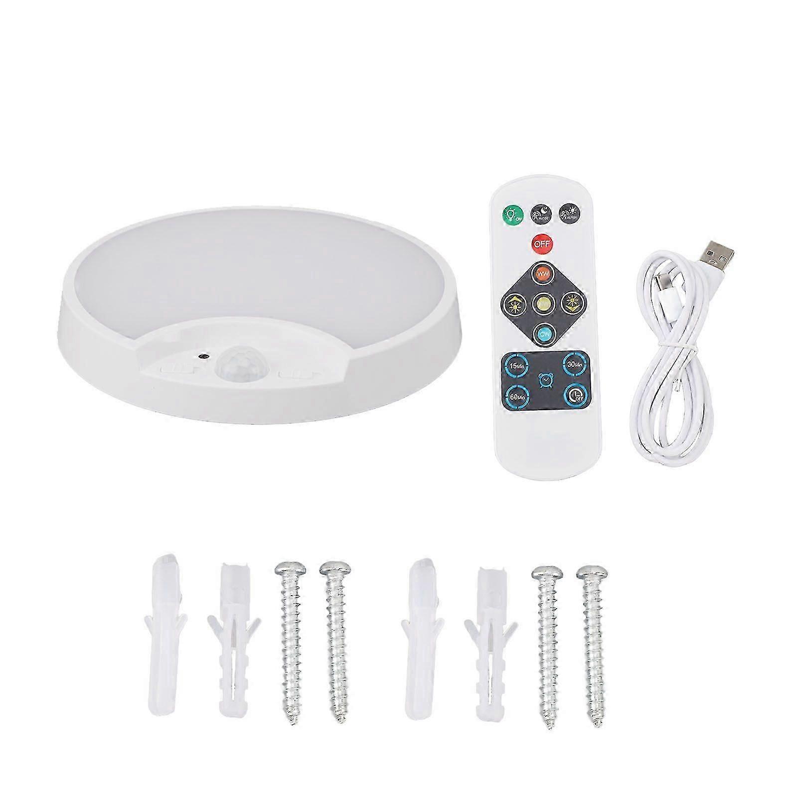 LED Motion Sensor Ceiling Light 400LM 3 Color Temperature Rechargeable Cordless LED Closet Light with Remote Control