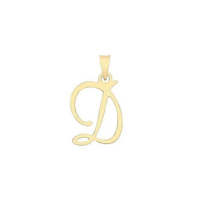 9ct Yellow Gold Script Initial Pendant PN1220/D