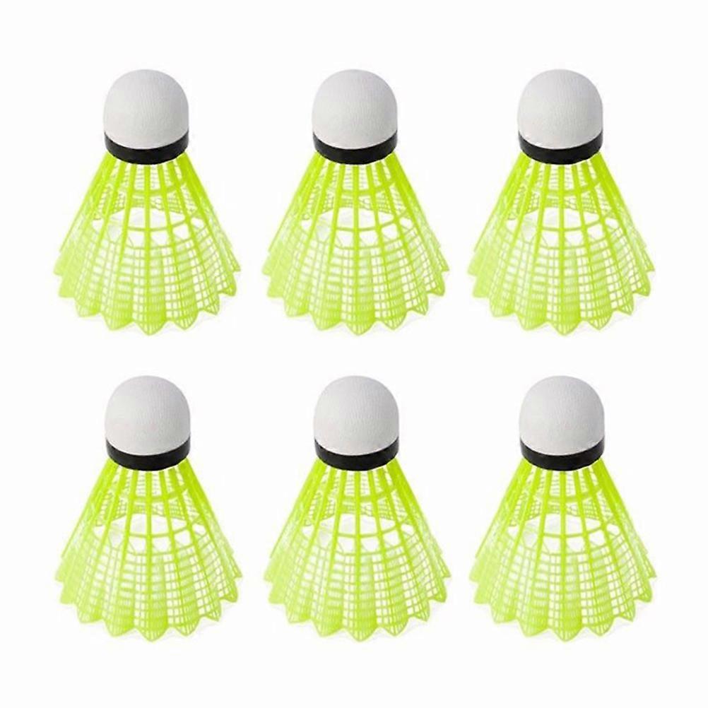 6pcs Durable Plastic Nylon Badminton Ball Light Training Ball Badminton Shuttlecocks