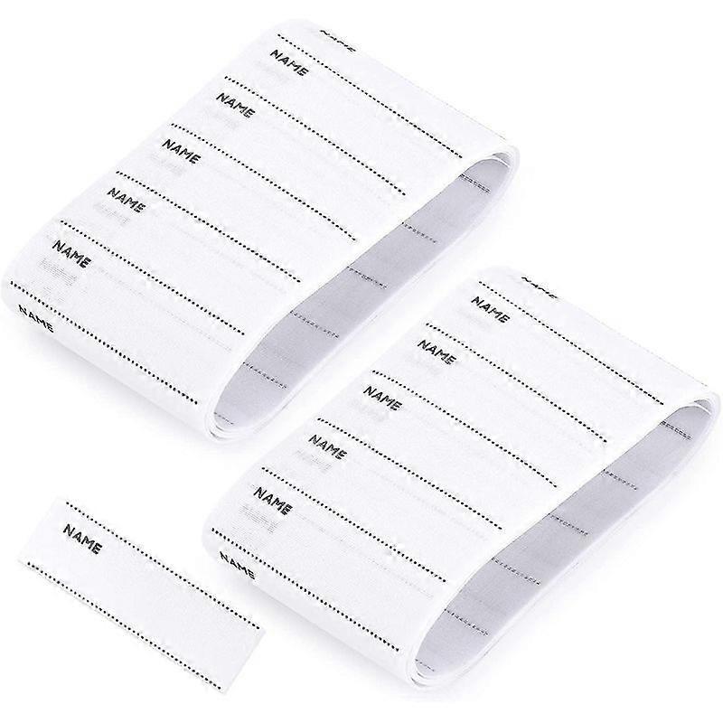 200 Pieces Name Labels for Clothes, Blank Name Tags, Washable Iron-on Name Tags for Kids School Uniform Woven Fabric Clothing, Personalized Writable W