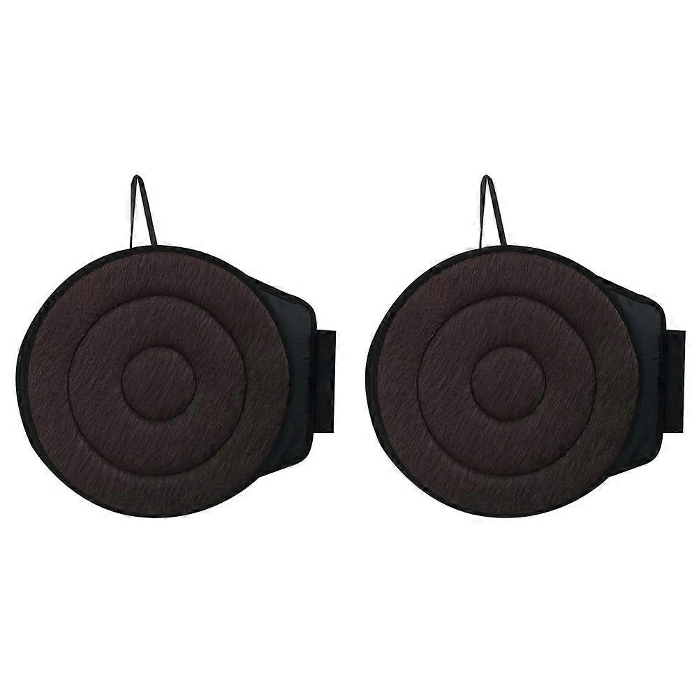 2pcs 360° Rotating Seat Cushion,15.7in Seat Cushion Coffee Color