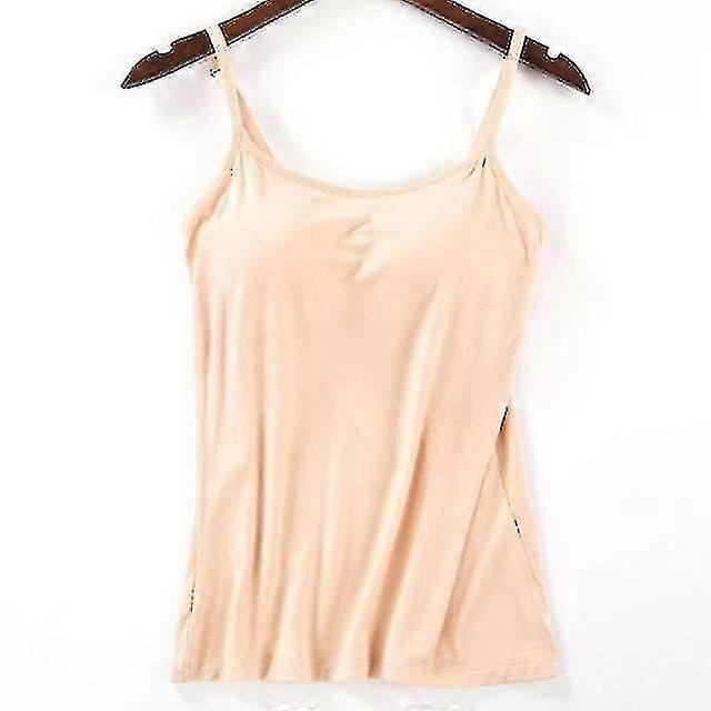 Kvinners polstret Spaghetti Stropp Camisole Topp Innebygd BH