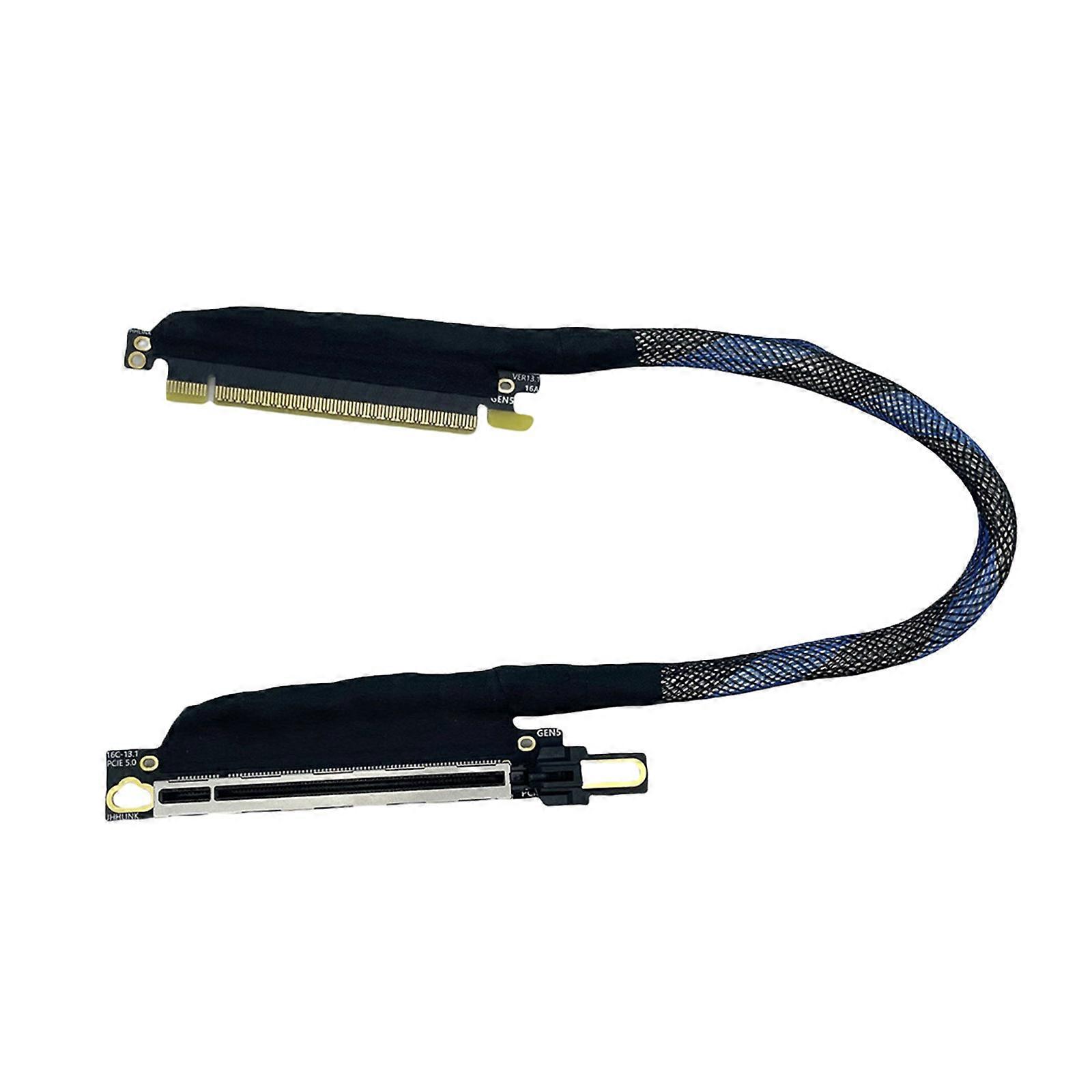 Advanced PCIE 5.0 X16 Extender Extension Cable with Gold Plated Connectors and Metal Shielding Optional Length