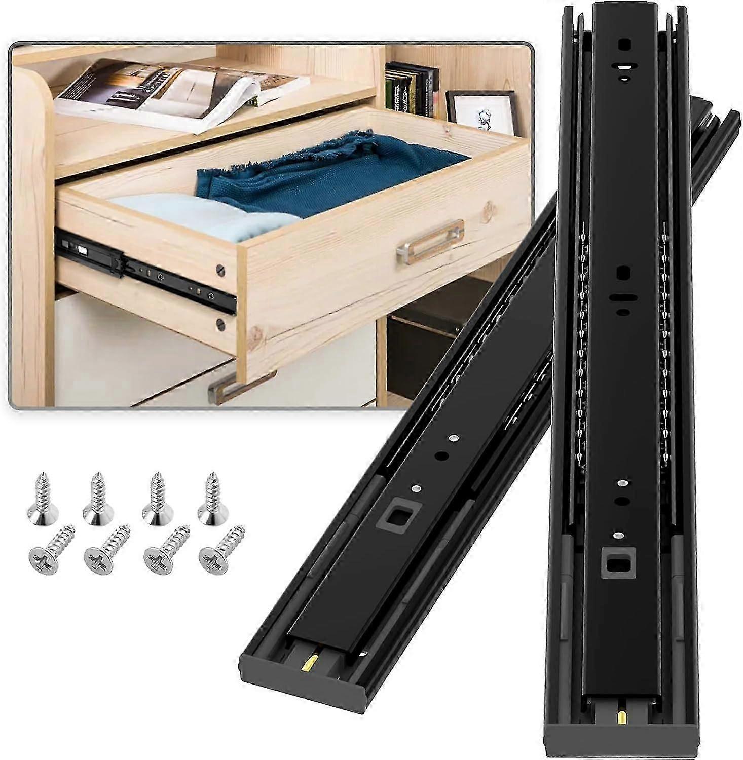 2025 New (2 pieces) Drawer slides, Extension 350mm, load capacity up to 45 KG, with soft close and ball bearings