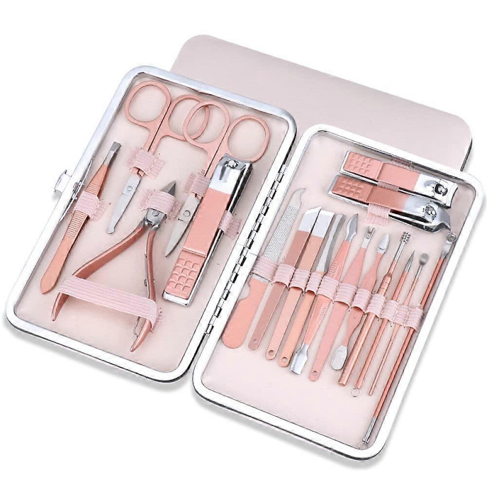 18 pc Pink Nail Clippers Set for Manicure