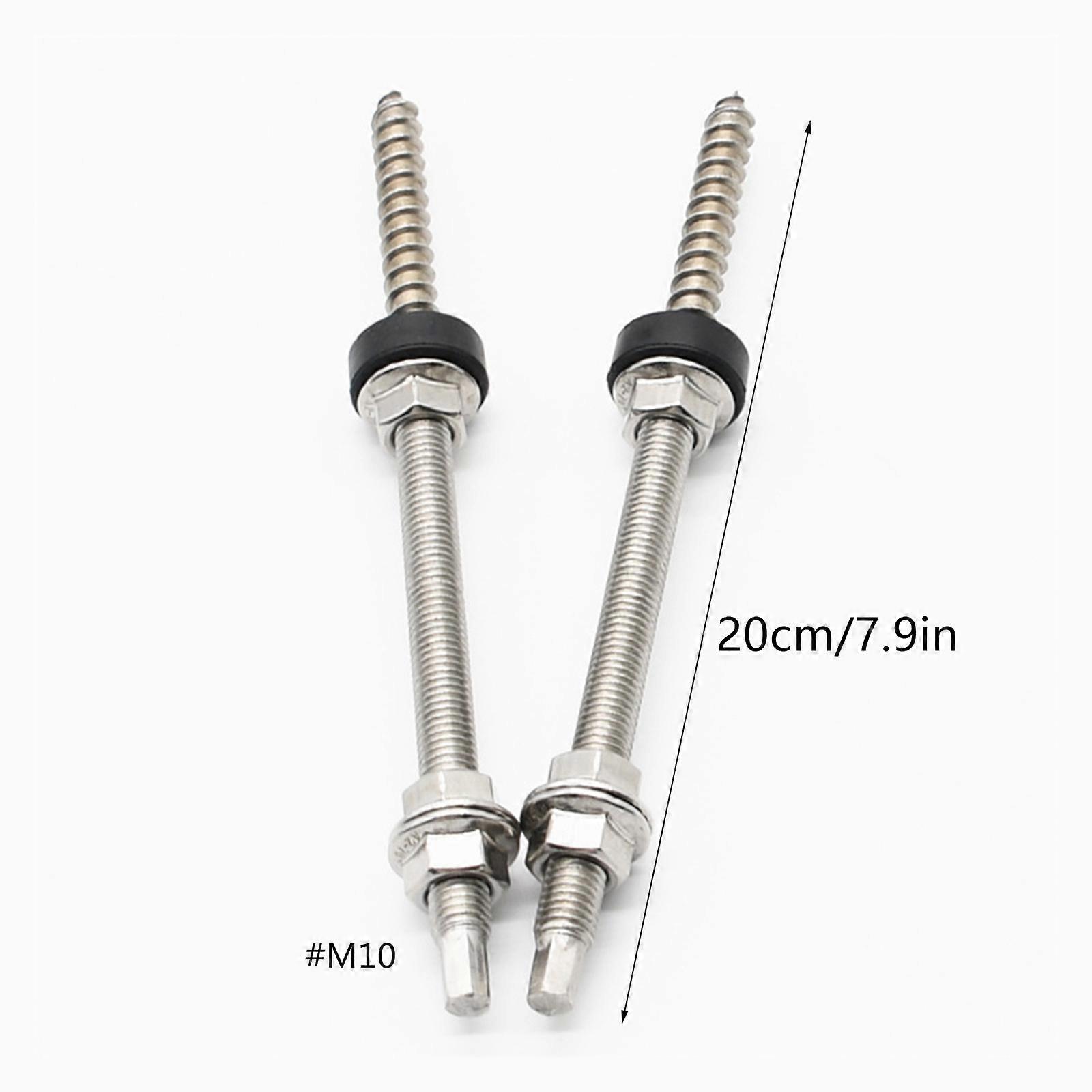 M10 Hangers Bolt Metal Preassembled with Locking Tooth Nut 4pcs/set for Photovoltaic Solar Mountings on Building Roofs Multicolor