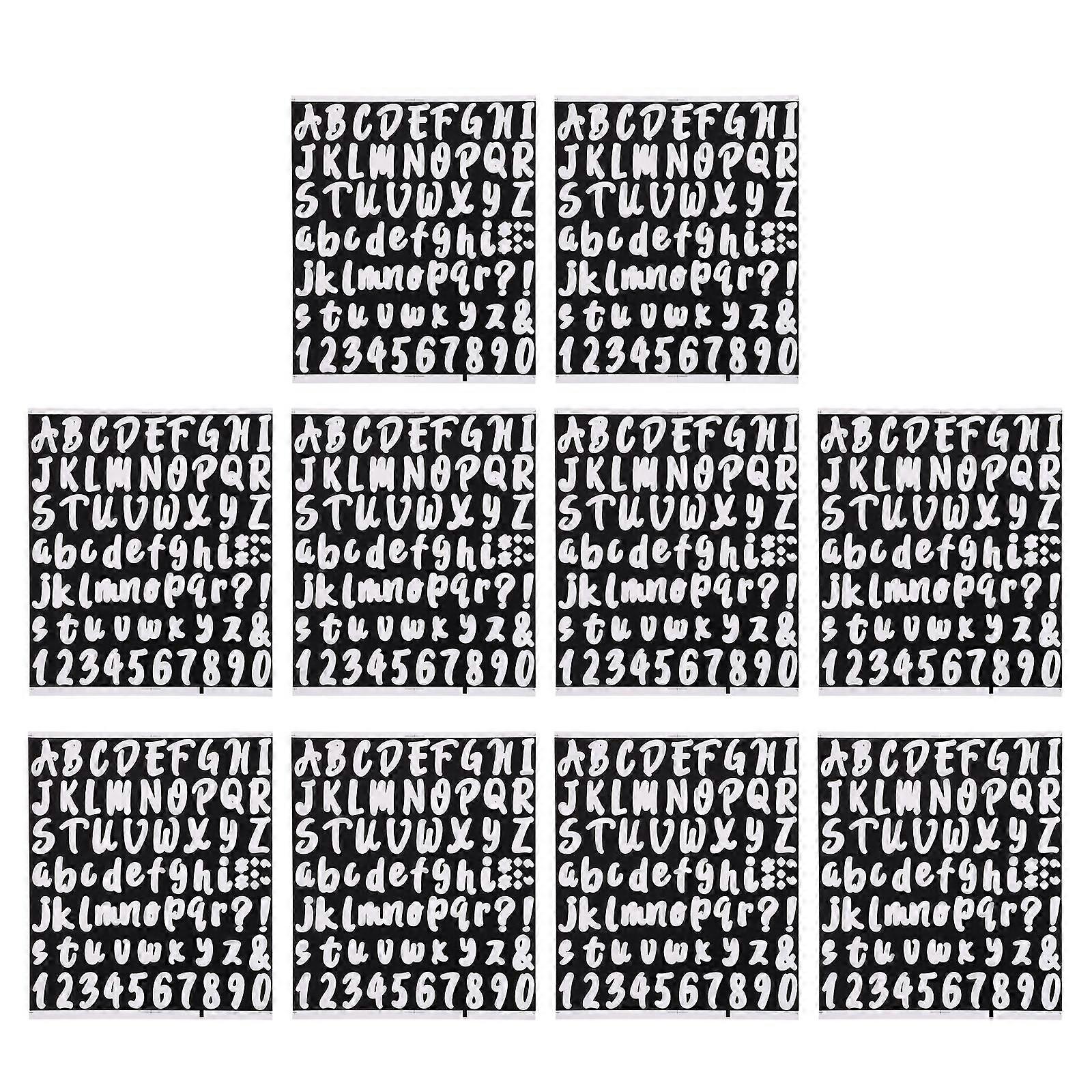 10 Sheets Self-adhesive Letters Numbers Stickers Adhesive Alphabet Number Stickers