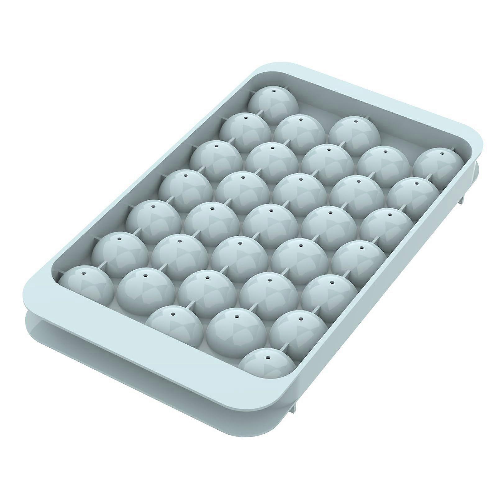 Ice Cube Tray with Lid - Round Freezer Ice Cube Tray with Lid - Blue Freezer Ice Cube Tray (One Tray Only)
