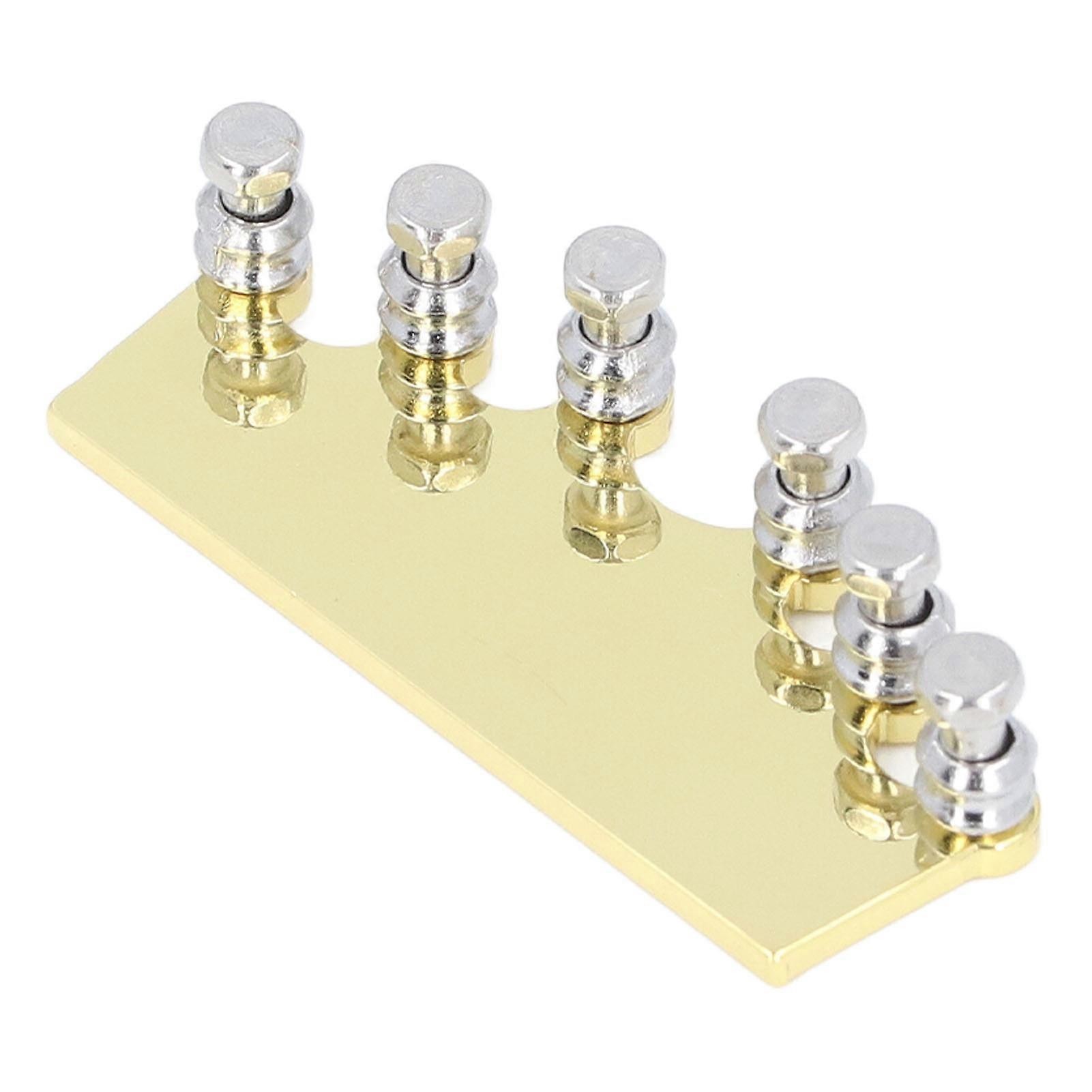 Folk Guitar String Tuning System Metal Guitar Ferrule Bridge Tuning Device for Tone Volume Sustain Improvement Gold